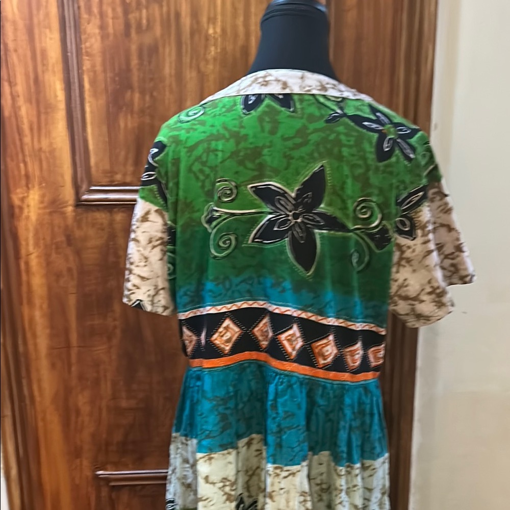 Only Necessities Green and Brown Floral Dress - Picture 5 of 5